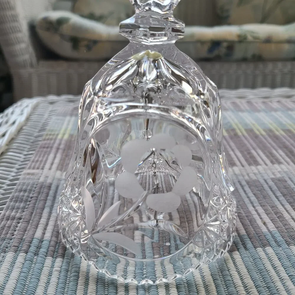Hillock Vintage 24% Lead Crystal Hand Bell European Collection Germany 8